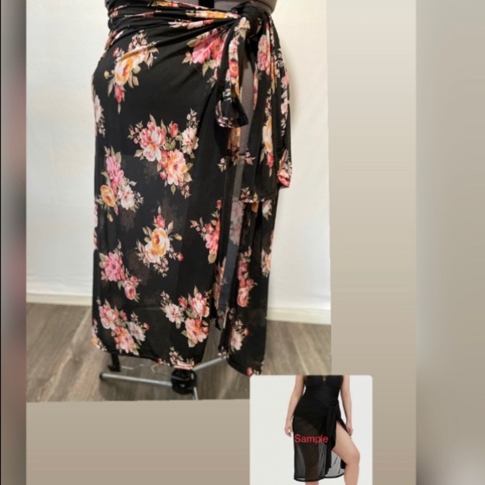 Torrid NWT floral mesh sarong cover up